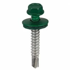 Acorn International #12 1-1/2 in. Hex Head Metal to Metal Screws in Forest Green (Bag of 250)