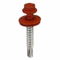Acorn International #12 1 in. Hex Head Metal to Metal Screws in Barn Red (Bag of 250) (Bag of 250)