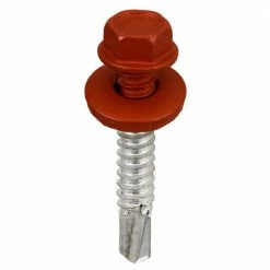 Acorn International #14 1-1/2 in. Hex Head Metal to Metal Screws in Barn Red (Bag of 250)