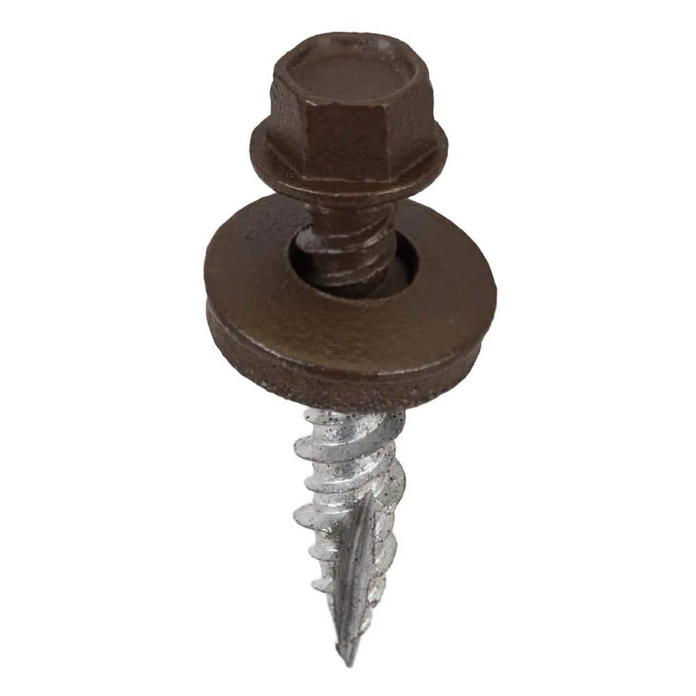 Acorn International #9 x 1 in. 1/4 in. Hex Head Metal to Wood Screws in Burnished Slate (Bag of 250) 3 Acorn International #9 x 1 in. 1/4 in. Hex Head Metal to Wood Screws in Burnished Slate (Bag of 250)
