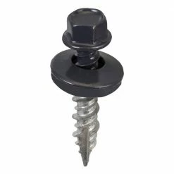 Acorn International #9 x 1 in. 1/4 in. Hex Head Metal to Wood Screws in Charcoal Gray (Bag of 250)