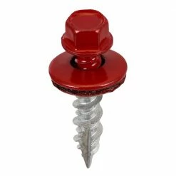 Acorn International #9 x 1 in. 1/4 in. Hex Head Metal to Wood Screws in Crimson (Bag of 250)