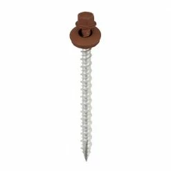 Acorn International #9 x 2-1/2 in. 1/4 in. Hex Head Metal to Wood Screws in Brown (Bag of 250)