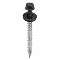 Acorn International #9 x 2 in. 1/4 in. Hex Head Metal to Wood Screws in Black (Bag of 250)