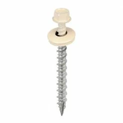 Acorn International #9 x 2 in. 1/4 in. Hex Head Metal to Wood Screw Light Stone (Bag of 250)