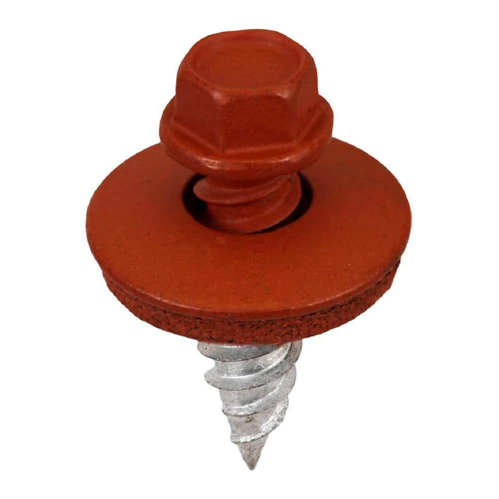 Acorn International #12 x 3/4 in. 1/4 in. Hex Head Stitch Screw in Barn Red (Bag of 250) 3 Acorn International #12 x 3/4 in. 1/4 in. Hex Head Stitch Screw in Barn Red (Bag of 250)