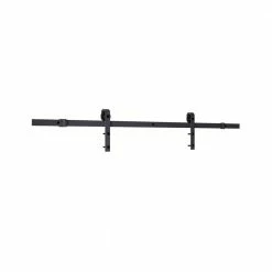 Colonial Elegance 78 in. Barn Door Rail System Black Steel -idh by St. Simons Sales black colonial elegance barn door hardware corrrail 1f 1000