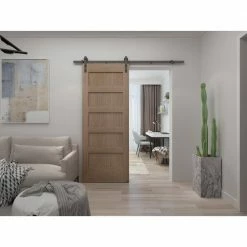 Colonial Elegance Corral 78 in. Black Steel Rail System -idh by St. Simons Sales black colonial elegance barn door hardware sb78cr bl ecom 44 1000