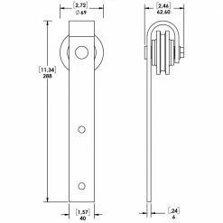 Colonial Elegance 98-3/8 in. X 11 in. Barn Rail Sandy Black Steel Sliding Door Hardware Kit -idh by St. Simons Sales black colonial elegance barn door hardware sb96rr bl ecom 4f 1000