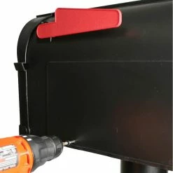 Postal PRO Madison Mailbox and Post Kit, Black -idh by St. Simons Sales blacks postal pro mailboxes with post pp330cblm 44 1000