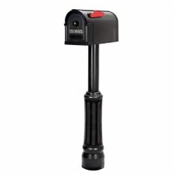 Postal PRO Madison Mailbox and Post Kit, Black
