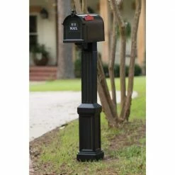 Postal PRO Craftsman Mailbox and Post Kit, Black -idh by St. Simons Sales blacks postal pro mailboxes with post pp3400blm 76 1000