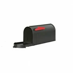Postal PRO Ambrose Black Post Mount Mailbox -idh by St. Simons Sales blacks postal pro post mount mailboxes pp1000blm 4f 1000