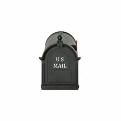 Postal PRO Ambrose Black Post Mount Mailbox -idh by St. Simons Sales blacks postal pro post mount mailboxes pp1000blm c3 1000
