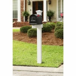 Postal PRO Hampton Post-Mount Mailbox, Black with White Lettering 19 Postal PRO Hampton Post-Mount Mailbox, Black with White Lettering -idh by St. Simons Sales blacks postal pro post mount mailboxes pp1100bl 31 1000