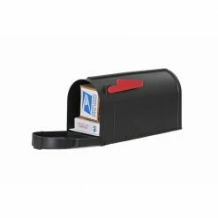 Postal PRO Hampton Post-Mount Mailbox, Black with White Lettering 16 Postal PRO Hampton Post-Mount Mailbox, Black with White Lettering -idh by St. Simons Sales blacks postal pro post mount mailboxes pp1100bl 44 1000