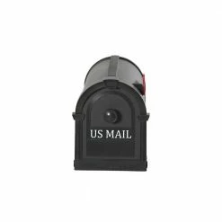 Postal PRO Hampton Post-Mount Mailbox, Black with White Lettering 13 Postal PRO Hampton Post-Mount Mailbox, Black with White Lettering -idh by St. Simons Sales blacks postal pro post mount mailboxes pp1100bl c3 1000