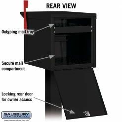 Salsbury Industries Post-Mount Roadside Mailbox -idh by St. Simons Sales blacks salsbury industries post mount mailboxes 4325blk 1f 1000
