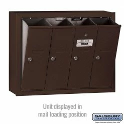 Salsbury Industries Bronze Surface-Mounted USPS Access Vertical Mailbox with 4 Door -idh by St. Simons Sales browns tans salsbury industries parcel lockers 3504zsu 4f 1000