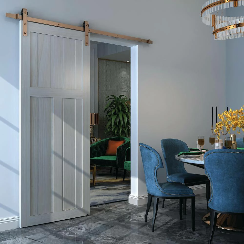 Colonial Elegance 78 in. Brushed Copper Barn Door Roller System 8 Colonial Elegance 78 in. Brushed Copper Barn Door Roller System - Image 6