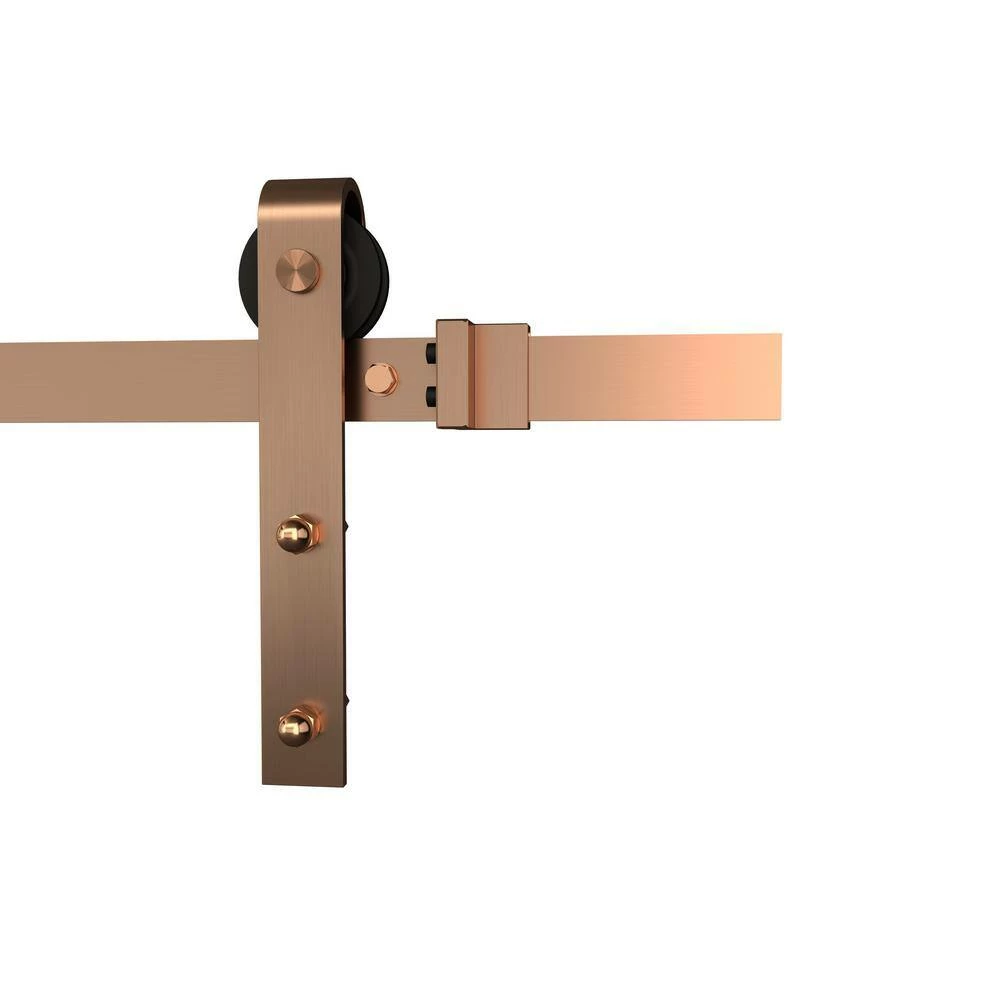 Colonial Elegance 78 in. Brushed Copper Barn Door Roller System 6 Colonial Elegance 78 in. Brushed Copper Barn Door Roller System - Image 4