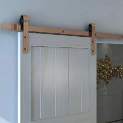 Colonial Elegance 78 in. Brushed Copper Barn Door Roller System 11 Colonial Elegance 78 in. Brushed Copper Barn Door Roller System -idh by St. Simons Sales brushed copper colonial elegance barn door hardware sb78rr bc ecom c3 1000