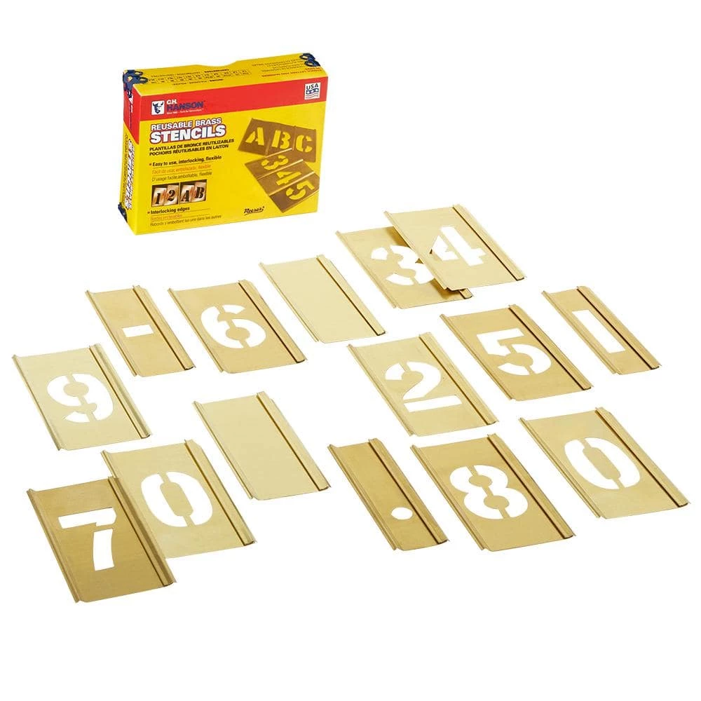 C.H. Hanson 1 in. to 1/2 in. Stencil Set (15-Piece) 5 C.H. Hanson 1 in. to 1/2 in. Stencil Set (15-Piece) - Image 3