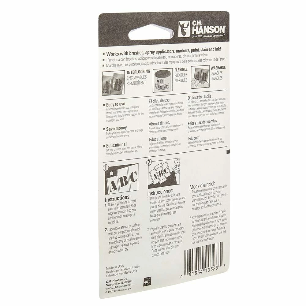 C.H. Hanson 1 in. Stencil Letter Set (33-Piece) 6 C.H. Hanson 1 in. Stencil Letter Set (33-Piece) - Image 4