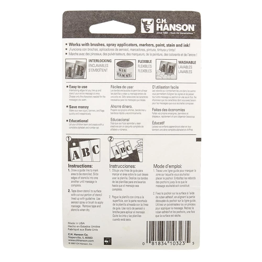 C.H. Hanson 1 in. Stencil Letter Set (33-Piece) 5 C.H. Hanson 1 in. Stencil Letter Set (33-Piece) - Image 3