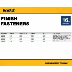 DEWALT 2 in. x 16-Gauge Straight Finish Nails (2500 per Box) -idh by St. Simons Sales dewalt collated finishing nails dcs16200 40 1000