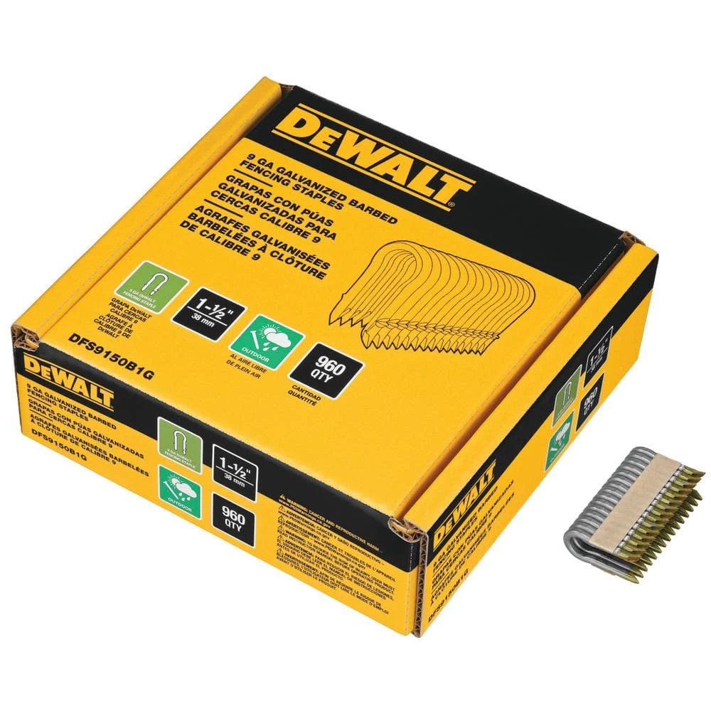 DEWALT 1.5 in. x 9-Gauge Galvanized Barbed Paper Tape Fencing Staples (960 per Box) 5 DEWALT 1.5 in. x 9-Gauge Galvanized Barbed Paper Tape Fencing Staples (960 per Box) - Image 3