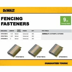 DEWALT 1.75 in. x 9-Gauge Galvanized Barbed Paper Tape Fencing Staples (960 per Box) -idh by St. Simons Sales dewalt pneumatic staples dfs9175b1g a0 1000