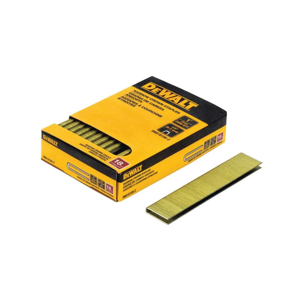 DEWALT 1/4 in. x 1 in. 18-Gauge Glue Collated Crown Staple (2500-Pieces) 3 DEWALT 1/4 in. x 1 in. 18-Gauge Glue Collated Crown Staple (2500-Pieces)