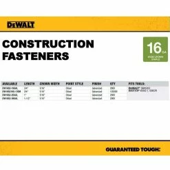 DEWALT 3/4 in. x 16-Gauge Galvanized Staple 2000 per Box -idh by St. Simons Sales dewalt pneumatic staples dw16s2 19gal 40 1000