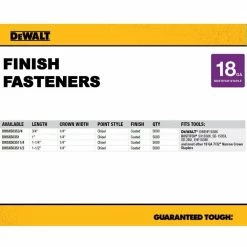 DEWALT 7/32 in. Crown x 1-1/4 in. 18-Gauge Glue Collated Staples 3000 per Box -idh by St. Simons Sales dewalt pneumatic staples dwsx503511 4 4f 1000