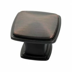 Dynasty Hardware 1-1/4 in. Oil Rubbed Bronze Square Cabinet Knob (25-Pack)