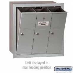 Salsbury Industries Aluminum Recessed-Mounted USPS Access Vertical Mailbox with 3 Door -idh by St. Simons Sales grays salsbury industries parcel lockers 3503aru 4f 1000