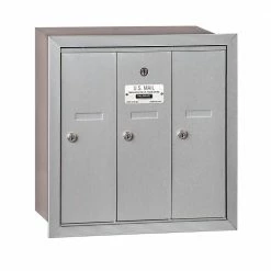 Salsbury Industries Aluminum Recessed-Mounted USPS Access Vertical Mailbox with 3 Door