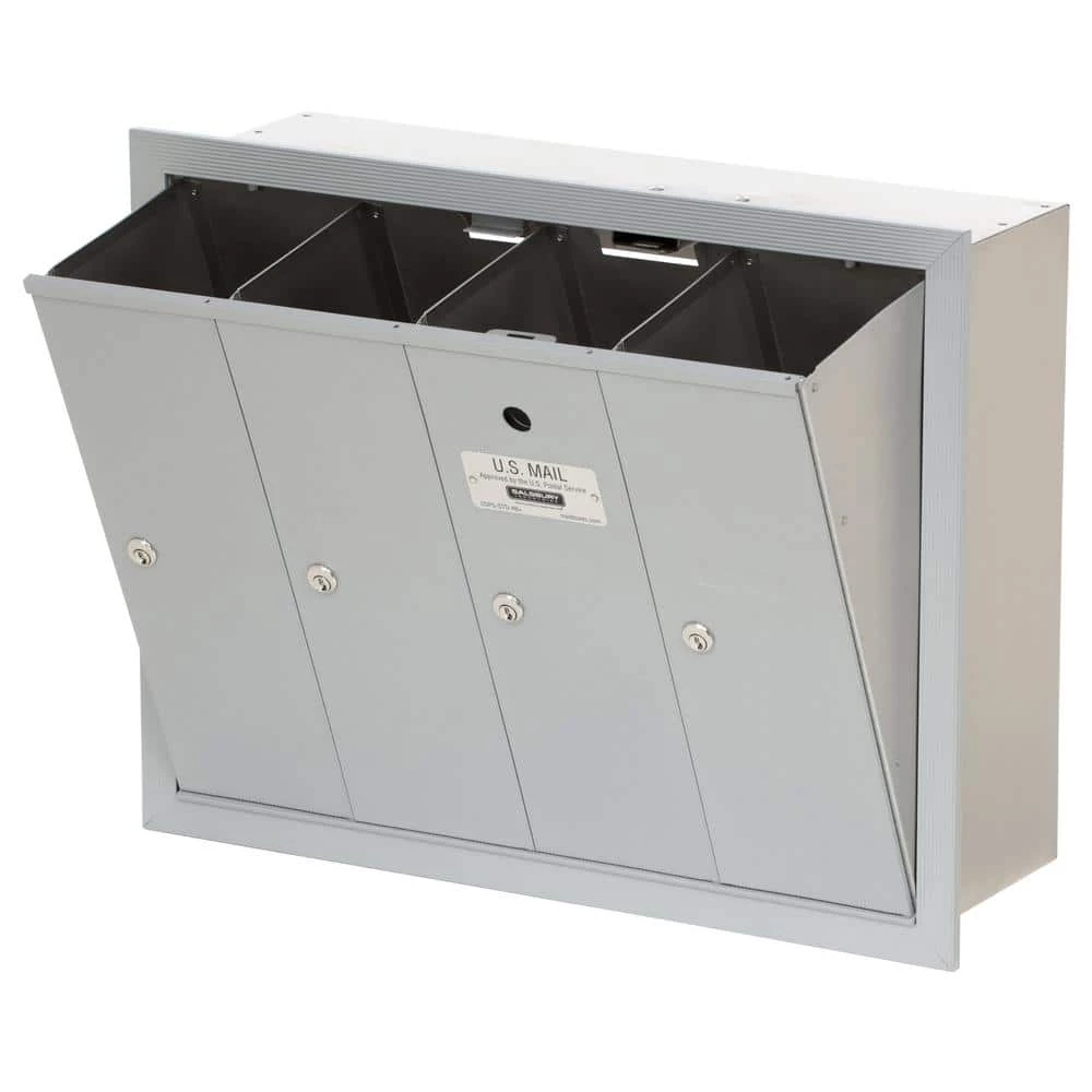 Salsbury Industries Aluminum Recessed-Mounted USPS Access Vertical Mailbox with 4 Door 7 Salsbury Industries Aluminum Recessed-Mounted USPS Access Vertical Mailbox with 4 Door - Image 5