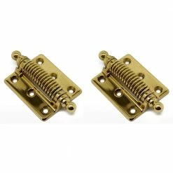Idh by St. Simons 2-1/2 in. x 4-3/8 in. Solid Brass Heavy-Duty Spring Screen Door Hinge with Ball Finials in Polished Brass (1-Pair)