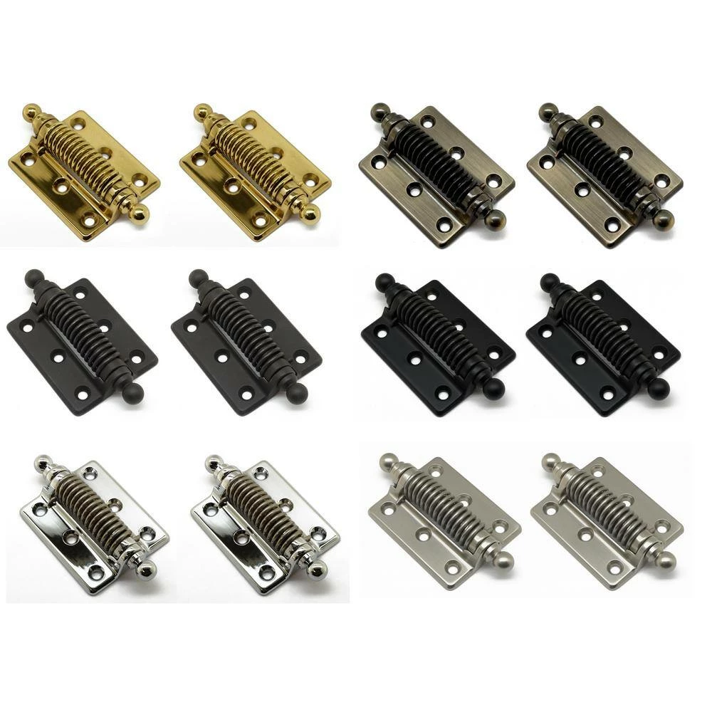 Idh by St. Simons 2-1/2 in. x 4-3/8 in. Solid Brass Heavy-Duty Spring Screen Door Hinge with Ball Finials in Antique Brass (1-Pair) 4 Idh by St. Simons 2-1/2 in. x 4-3/8 in. Solid Brass Heavy-Duty Spring Screen Door Hinge with Ball Finials in Antique Brass (1-Pair) - Image 2