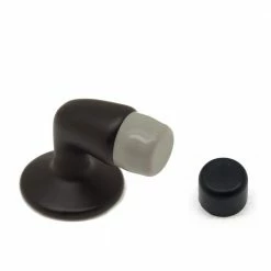 Idh by St. Simons Mini Solid Brass Floor Mounted Gooseneck Door Stop in Oil-Rubbed Bronze