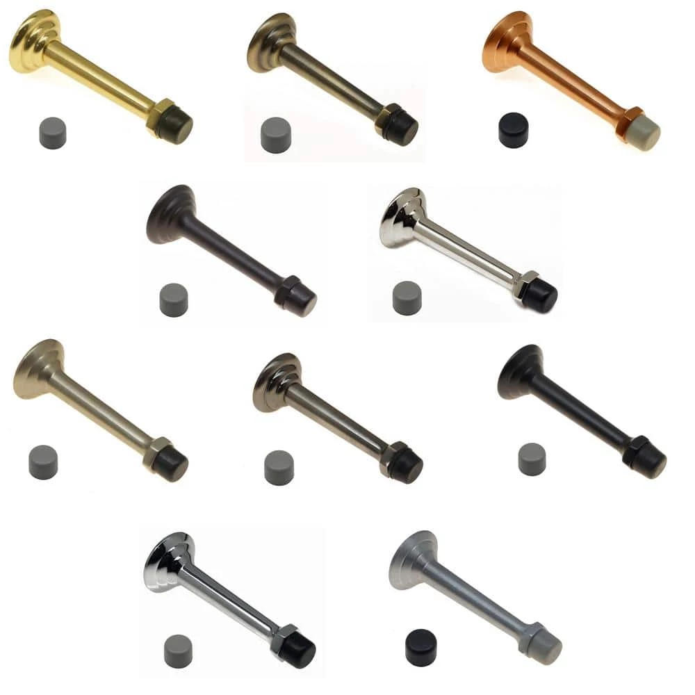 Idh by St. Simons 3-3/4 in. Solid Brass Fancy 3-Ring Base Door Stop in Matte Black 4 Idh by St. Simons 3-3/4 in. Solid Brass Fancy 3-Ring Base Door Stop in Matte Black - Image 2