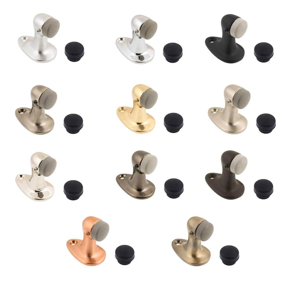 Idh by St. Simons Bright Nickel Solid Brass Large Floor Mounted Gooseneck Door Stop 4 Idh by St. Simons Bright Nickel Solid Brass Large Floor Mounted Gooseneck Door Stop - Image 2