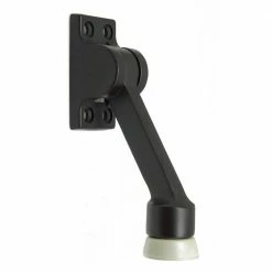 Idh by St. Simons 4-1/2 in. Solid Brass Square Kick Down Door Stop in Oil-Rubbed Bronze
