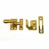 Idh by St. Simons Polished Solid Brass Small Swing Lock Window Sash Lock with Casement Fastener