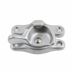 Idh by St. Simons Satin Chrome Solid Brass Window Sash Lock with Small Sash Catch