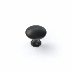 NewAge Products Home Kitchen 1.15 in. Matt Black Contemporary Rounded Cabinet Knob