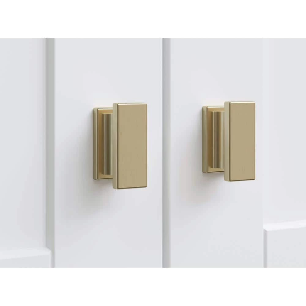 NewAge Products Home Kitchen 1.46 in. Brushed Brass Contemporary Square Cabinet Knob 4 NewAge Products Home Kitchen 1.46 in. Brushed Brass Contemporary Square Cabinet Knob - Image 2