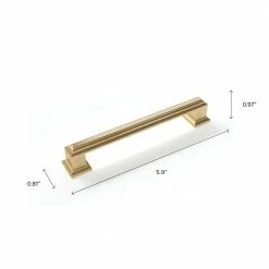NewAge Products 5 in. (128 mm) Brushed Brass Drawer Pull Traditional Small Handle -idh by St. Simons Sales newage products drawer pulls 80150 40 1000